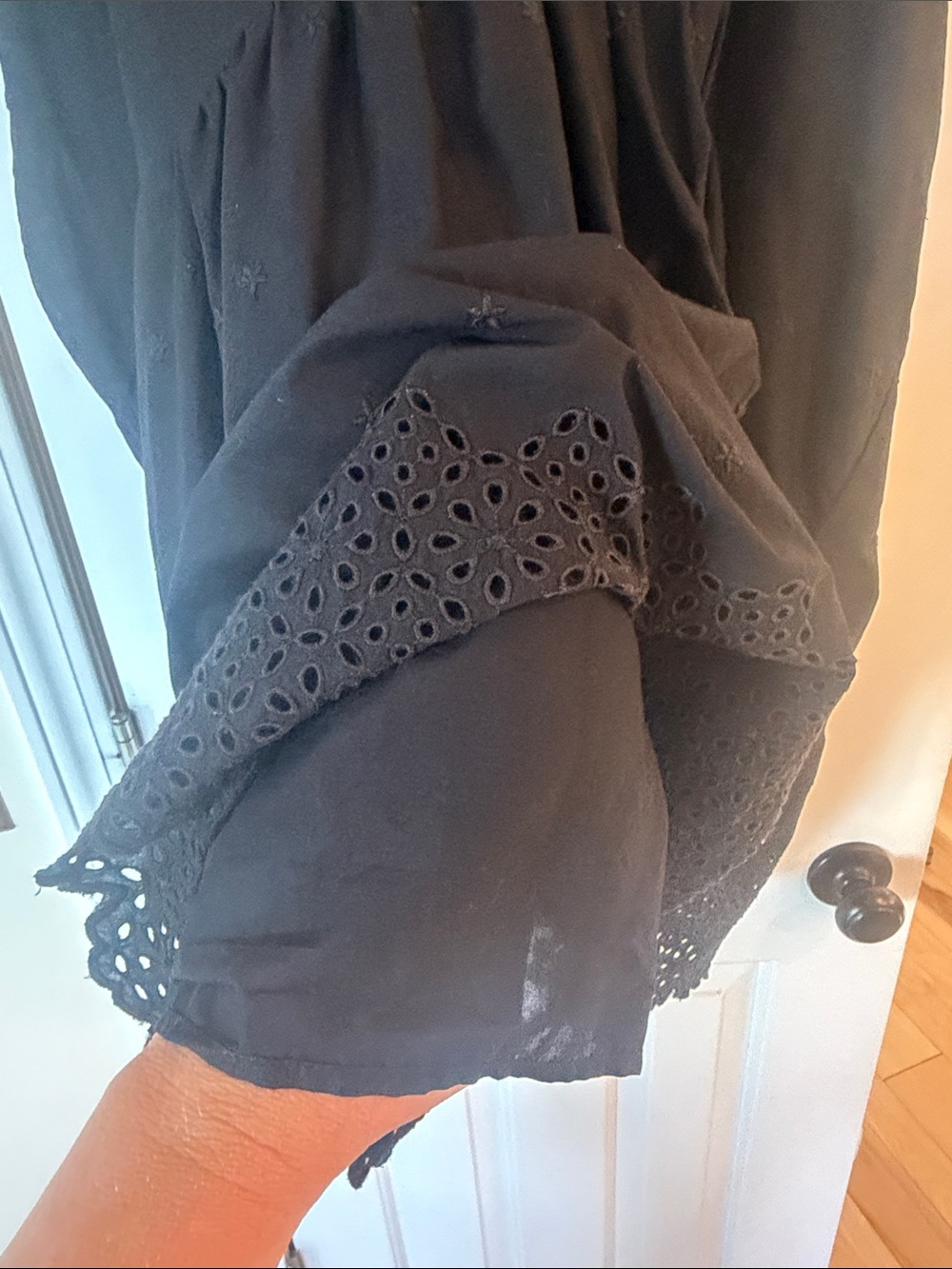 Old Navy Black Cotton Eyelet-Hem Lined Minidress XXL - Picture 5 of 11